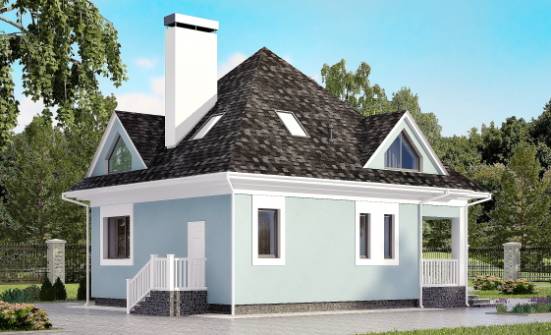 110-001-Л Проект двухэтажного дома мансардный этаж, экономичный домик из газобетона Жуковка | Проекты домов от House Expert