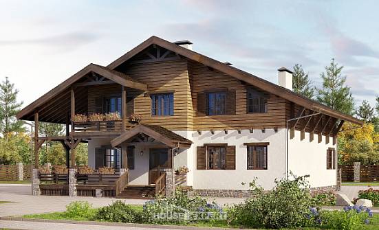 260-001-П Проект двухэтажного дома мансардой, красивый дом из кирпича Новозыбков | Проекты домов от House Expert