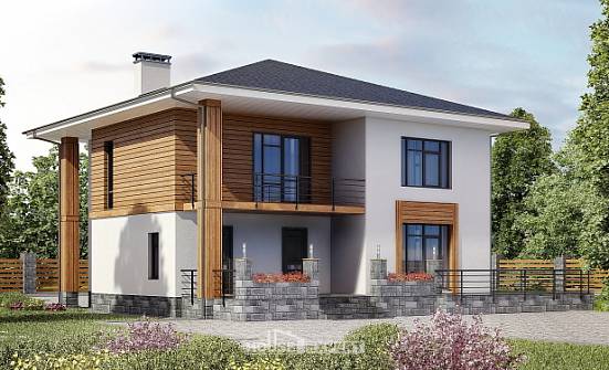 180-015-П Проект двухэтажного дома, экономичный коттедж из газобетона Жуковка | Проекты домов от House Expert
