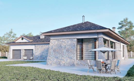 280-004-Л Проект одноэтажного дома, гараж, красивый домик из газобетона Жуковка | Проекты одноэтажных домов от House Expert