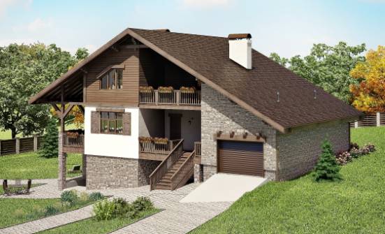 300-003-П Проект трехэтажного дома мансардой, гараж, современный дом из кирпича Брянск | Проекты домов от House Expert