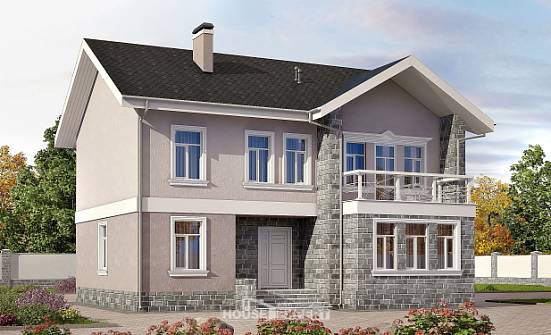 170-008-П Проект двухэтажного дома, экономичный коттедж из твинблока Новозыбков | Проекты домов от House Expert