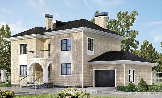 180-006-П Проект двухэтажного дома, гараж, средний коттедж из кирпича Клинцы | Проекты домов от House Expert