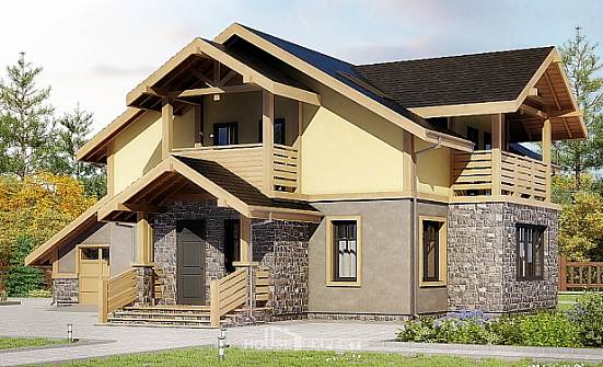 180-011-П Проект двухэтажного дома мансардный этаж и гаражом, скромный дом из теплоблока Стародуб | Проекты домов от House Expert