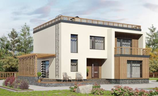 215-002-Л Проект двухэтажного дома, средний дом из поризованных блоков Жуковка | Проекты домов от House Expert