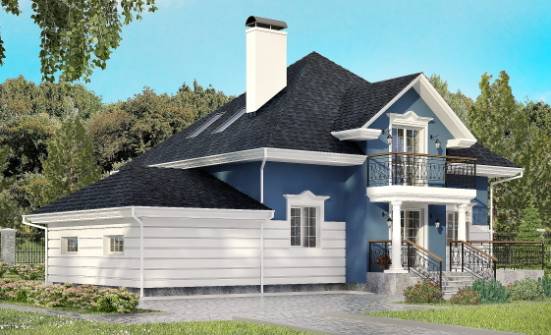 180-002-П Проект двухэтажного дома мансардой, гараж, классический загородный дом из кирпича Новозыбков | Проекты домов от House Expert