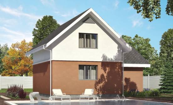 120-002-Л Проект двухэтажного дома с мансардой, гараж, экономичный загородный дом из твинблока Клинцы | Проекты домов от House Expert