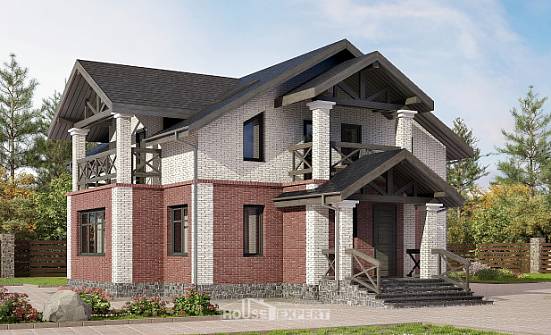 160-014-Л Проект двухэтажного дома, экономичный загородный дом из блока Карачев | Проекты домов от House Expert