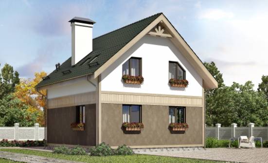 105-001-Л Проект двухэтажного дома с мансардой, доступный дом из пеноблока Новозыбков | Проекты домов от House Expert