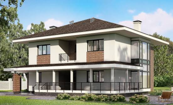 275-002-П Проект двухэтажного дома, гараж, классический коттедж из кирпича Клинцы | Проекты домов от House Expert