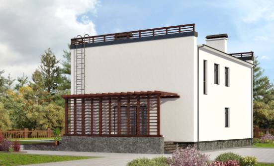 215-002-П Проект двухэтажного дома, простой коттедж из блока Дятьково | Проекты домов от House Expert