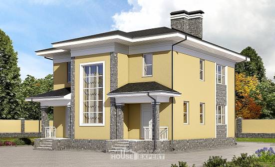 155-011-Л Проект двухэтажного дома, недорогой домик из блока Брянск | Проекты домов от House Expert