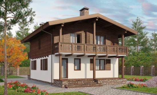 150-016-Л Проект двухэтажного дома мансардой, компактный домик из теплоблока Новозыбков | Проекты домов от House Expert