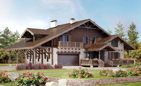 340-003-П Проект двухэтажного дома мансардный этаж и гаражом, уютный домик из кирпича Жуковка | Проекты домов от House Expert