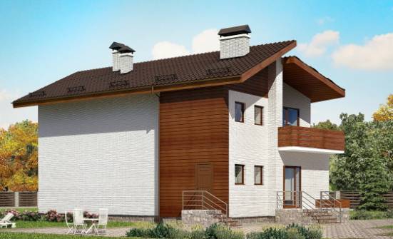 180-009-П Проект двухэтажного дома с мансардным этажом, современный дом из кирпича Жуковка | Проекты домов от House Expert