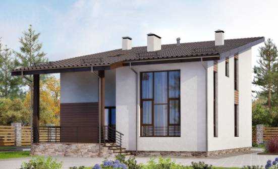 140-005-П Проект двухэтажного дома мансардой, современный дом из газосиликатных блоков Новозыбков | Проекты домов от House Expert