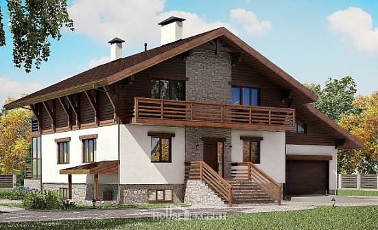 420-001-П Проект трехэтажного дома с мансардой, гараж, огромный дом из кирпича Стародуб | Проекты домов от House Expert