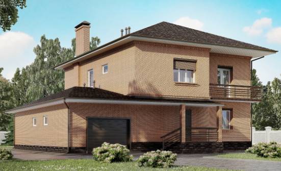 245-003-Л Проект двухэтажного дома и гаражом, средний загородный дом из кирпича Дятьково | Проекты домов от House Expert