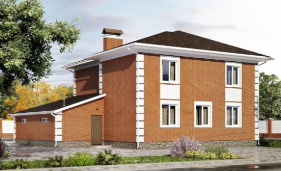 220-004-Л Проект двухэтажного дома, гараж, классический загородный дом из кирпича Жуковка | Проекты домов от House Expert