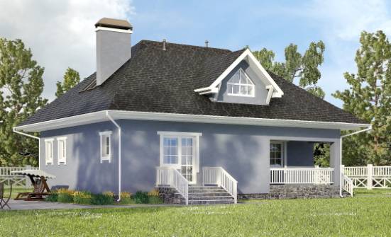 200-001-П Проект двухэтажного дома с мансардой, гараж, уютный загородный дом из твинблока Стародуб | Проекты домов от House Expert