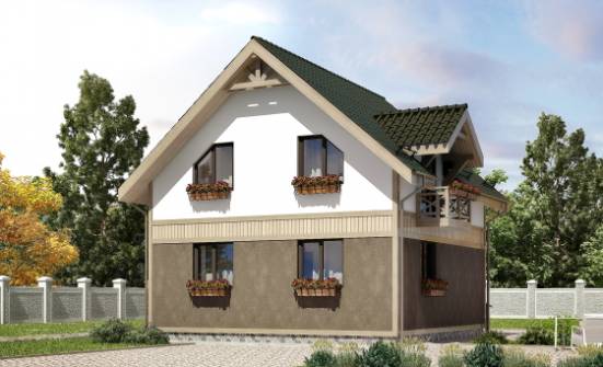 105-001-Л Проект двухэтажного дома с мансардой, доступный дом из пеноблока Новозыбков | Проекты домов от House Expert