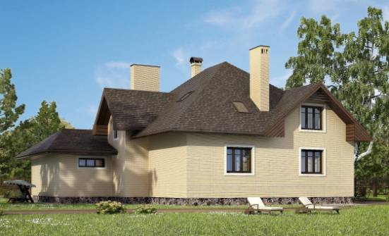 275-003-П Проект двухэтажного дома с мансардным этажом, гараж, красивый домик из кирпича Стародуб | Проекты домов от House Expert