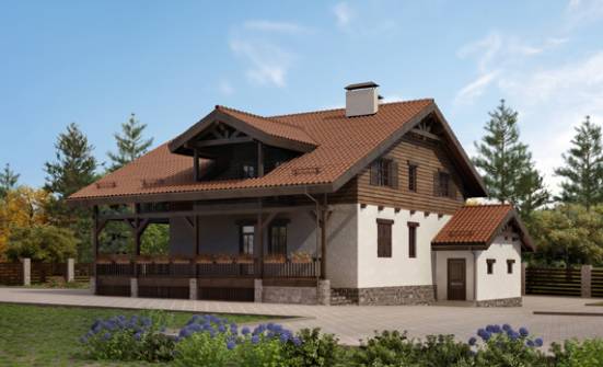 255-002-Л Проект двухэтажного дома с мансардой, гараж, огромный загородный дом из твинблока Жуковка | Проекты домов от House Expert