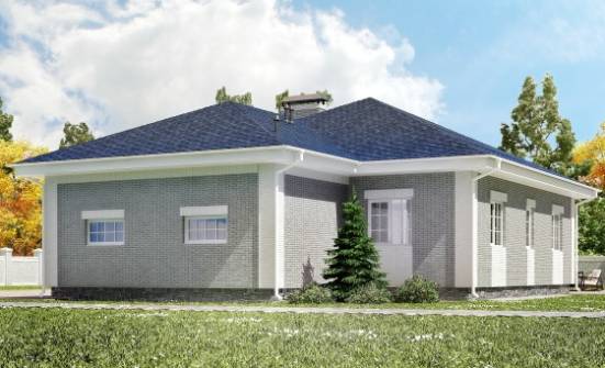 130-002-П Проект одноэтажного дома, гараж, красивый домик из газосиликатных блоков Карачев | Проекты домов от House Expert