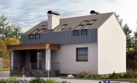 120-004-П Проект двухэтажного дома с мансардой, недорогой дом из бризолита Стародуб | Проекты домов от House Expert