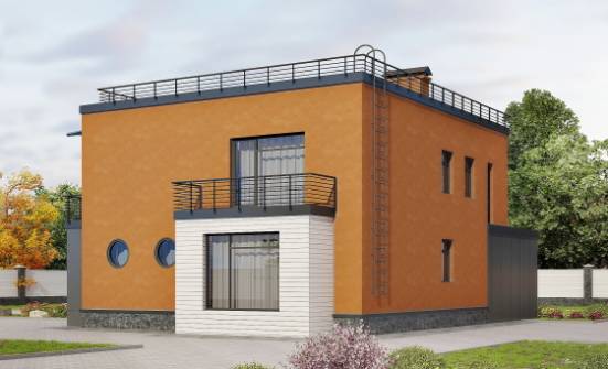 260-002-Л Проект двухэтажного дома и гаражом, красивый загородный дом из бризолита Дятьково | Проекты домов от House Expert