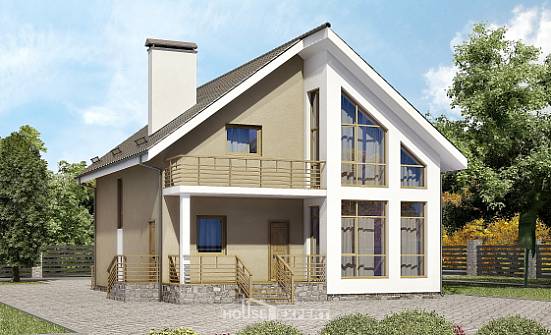 170-006-Л Проект двухэтажного дома с мансардой, современный дом из теплоблока Новозыбков | Проекты домов от House Expert