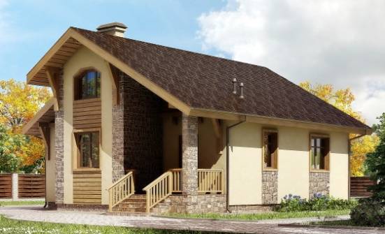 080-002-П Проект одноэтажного дома, маленький коттедж из газосиликатных блоков Брянск | Проекты домов от House Expert
