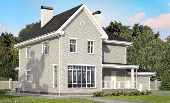 190-001-Л Проект двухэтажного дома и гаражом, средний домик из кирпича Новозыбков | Проекты домов от House Expert