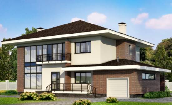 275-002-П Проект двухэтажного дома, гараж, классический коттедж из кирпича Клинцы | Проекты домов от House Expert