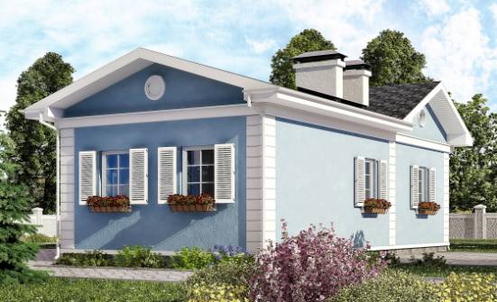 090-004-П Проект одноэтажного дома, красивый загородный дом из поризованных блоков Новозыбков | Проекты одноэтажных домов от House Expert