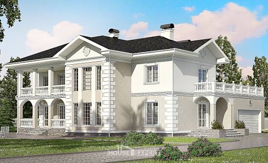 340-002-П Проект двухэтажного дома, гараж, просторный коттедж из кирпича Жуковка | Проекты домов от House Expert