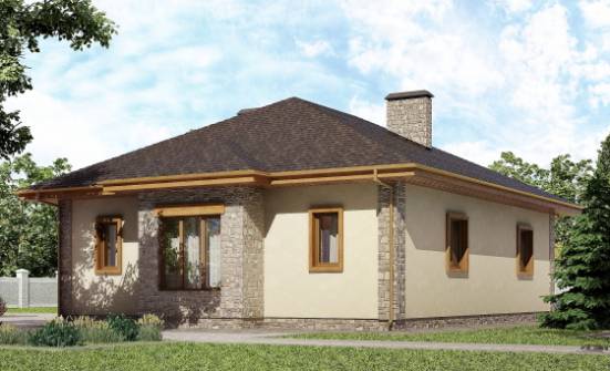 130-006-Л Проект одноэтажного дома и гаражом, современный домик из арболита Унеча | Проекты домов от House Expert