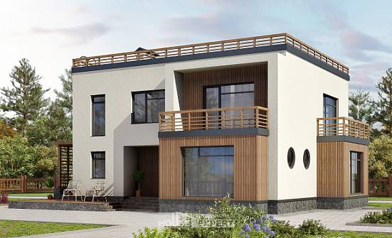 215-002-Л Проект двухэтажного дома, средний дом из поризованных блоков Жуковка | Проекты домов от House Expert