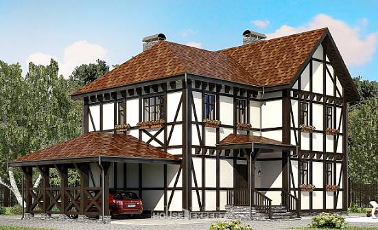 180-004-Л Проект двухэтажного дома мансардный этаж, гараж, доступный загородный дом из кирпича Карачев | Проекты домов от House Expert