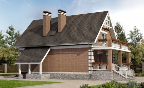 200-009-Л Проект трехэтажного дома мансардой, гараж, просторный коттедж из арболита Унеча | Проекты домов от House Expert