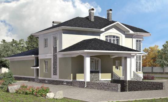 620-001-Л Проект трехэтажного дома и гаражом, уютный загородный дом из керамзитобетонных блоков Клинцы | Проекты домов от House Expert