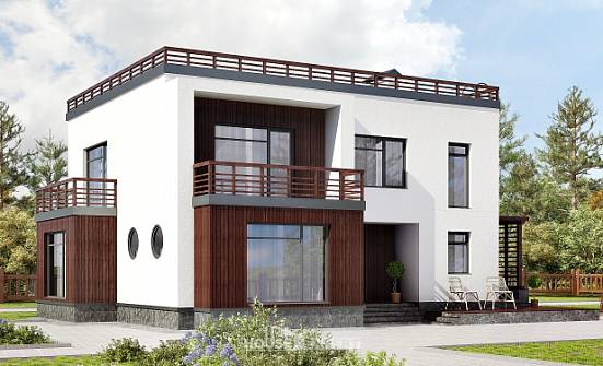 215-002-П Проект двухэтажного дома, простой коттедж из блока Дятьково | Проекты домов от House Expert