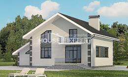 180-001-П Проект двухэтажного дома мансардный этаж, гараж, современный загородный дом из блока, Карачев