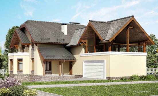 255-003-П Проект трехэтажного дома мансардный этаж, гараж, просторный загородный дом из керамзитобетонных блоков, Жуковка