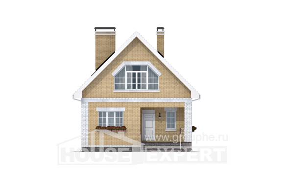130-004-П Проект двухэтажного дома с мансардой, недорогой дом из блока, Клинцы