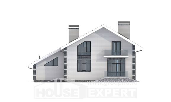 180-001-П Проект двухэтажного дома с мансардой, гараж, современный загородный дом из пеноблока, Новозыбков