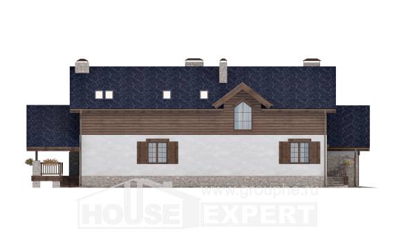 280-003-Л Проект двухэтажного дома мансардный этаж, гараж, классический загородный дом из газобетона, Карачев