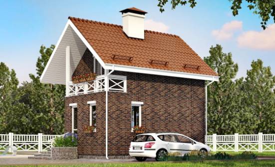 045-001-Л Проект двухэтажного дома мансардный этаж, миниатюрный коттедж из керамзитобетонных блоков Клинцы | Проекты домов от House Expert