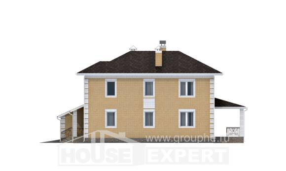 220-006-Л Проект двухэтажного дома и гаражом, красивый коттедж из поризованных блоков, Жуковка