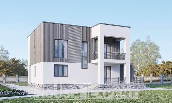 150-017-П Проект двухэтажного дома, классический загородный дом из арболита, Брянск
